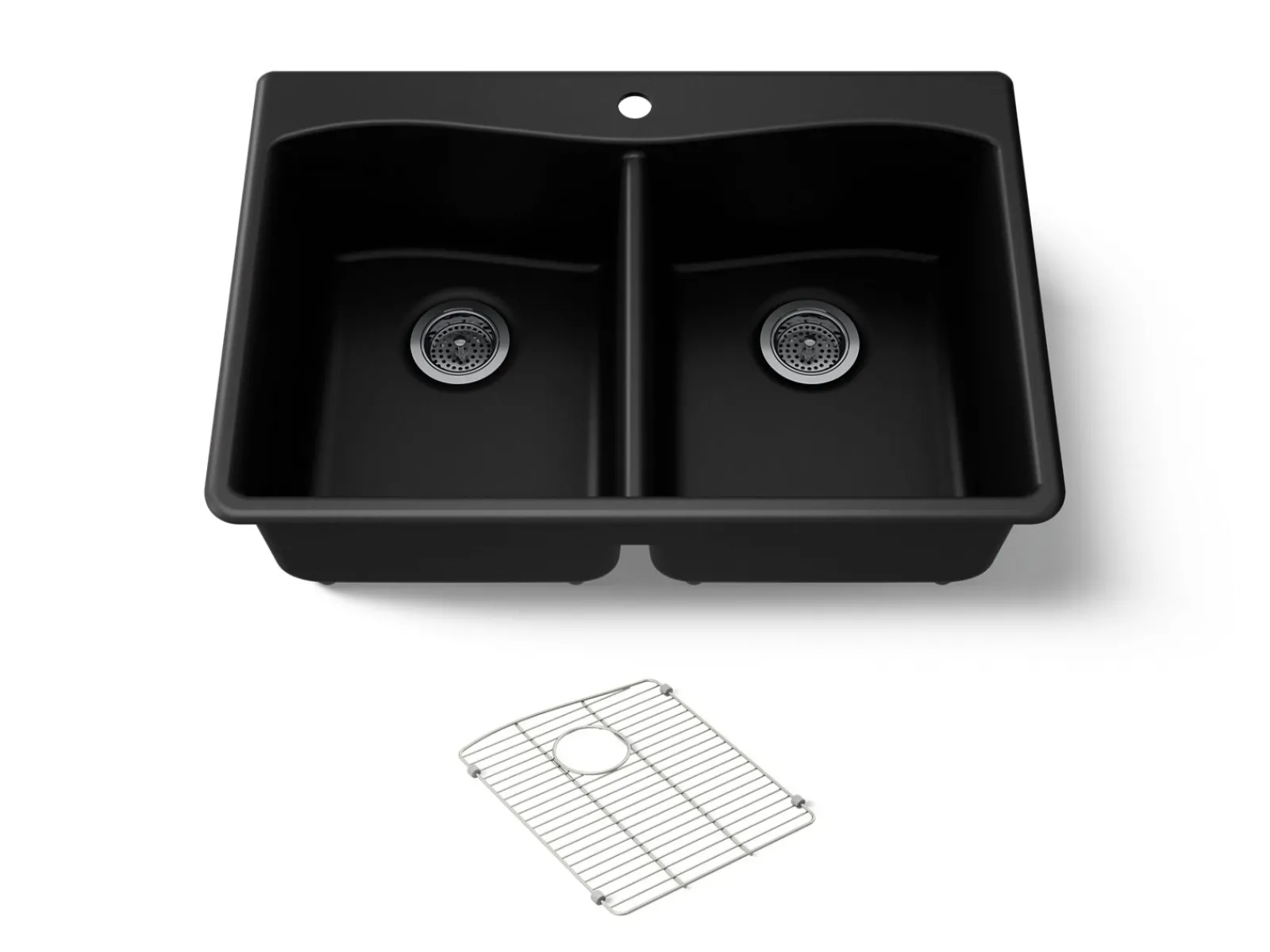 33" top-/undermount double-bowl kitchen sink^Kohler Discount