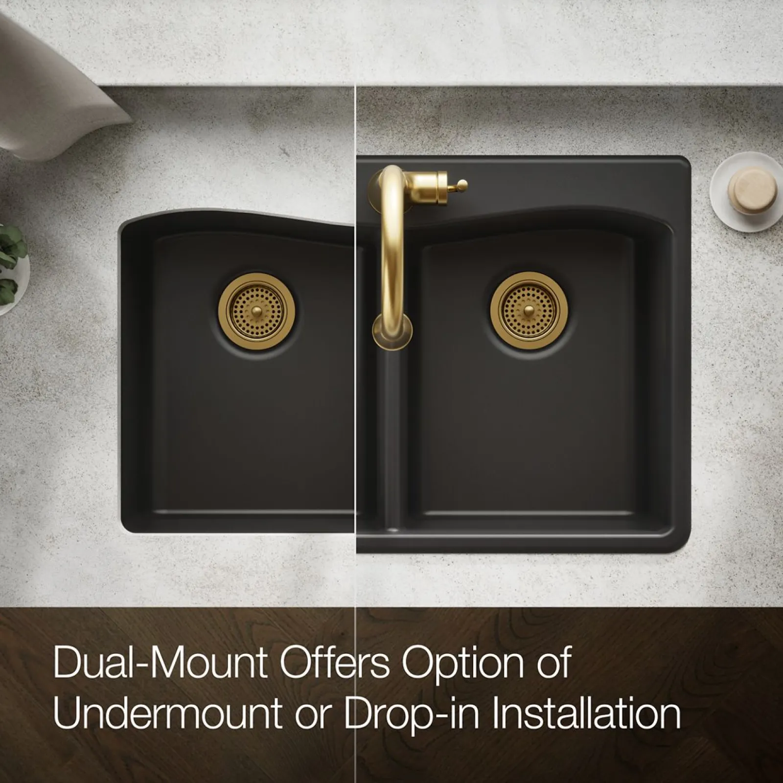 33" top-/undermount double-bowl kitchen sink^Kohler Discount