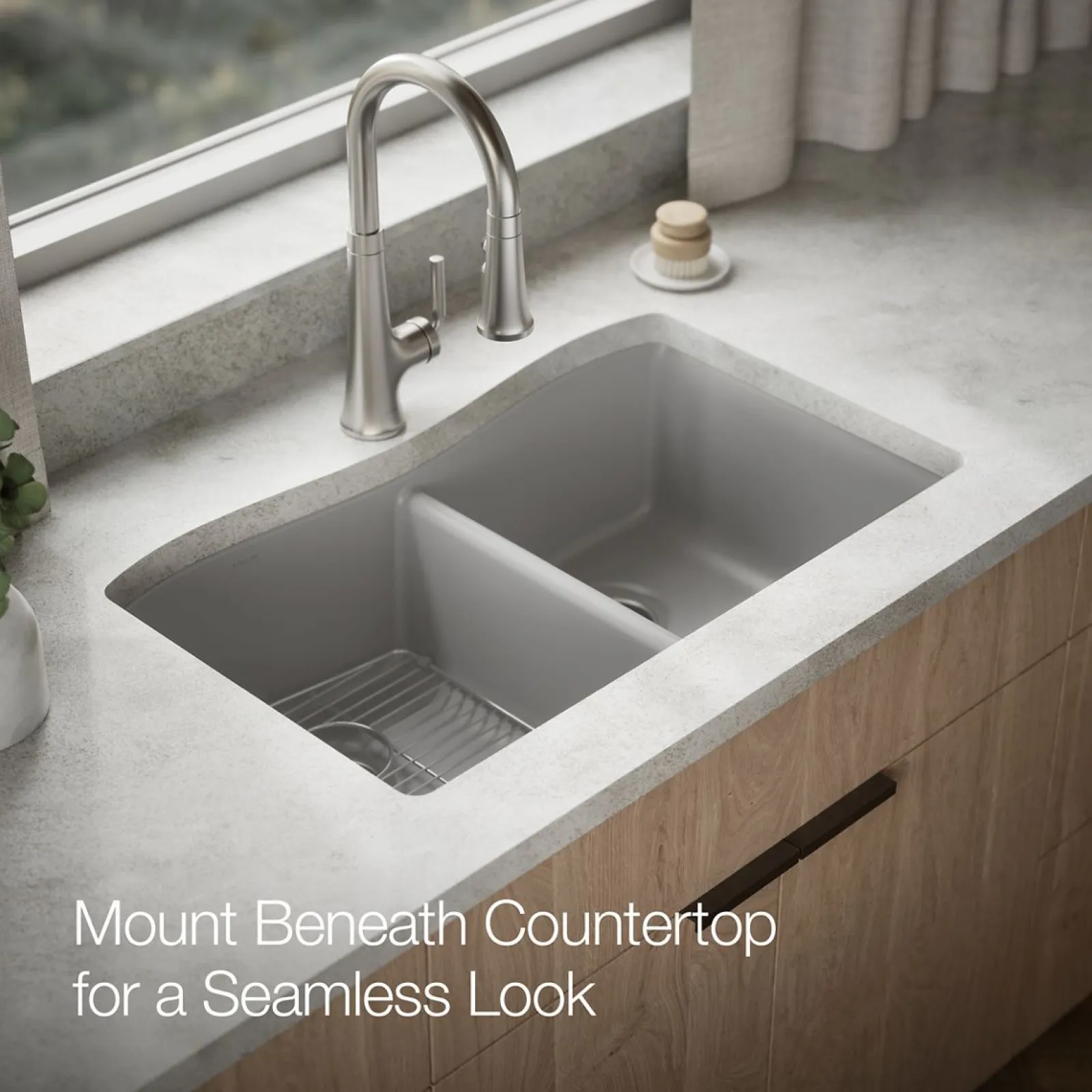 33" top-/undermount double-bowl kitchen sink^Kohler Discount