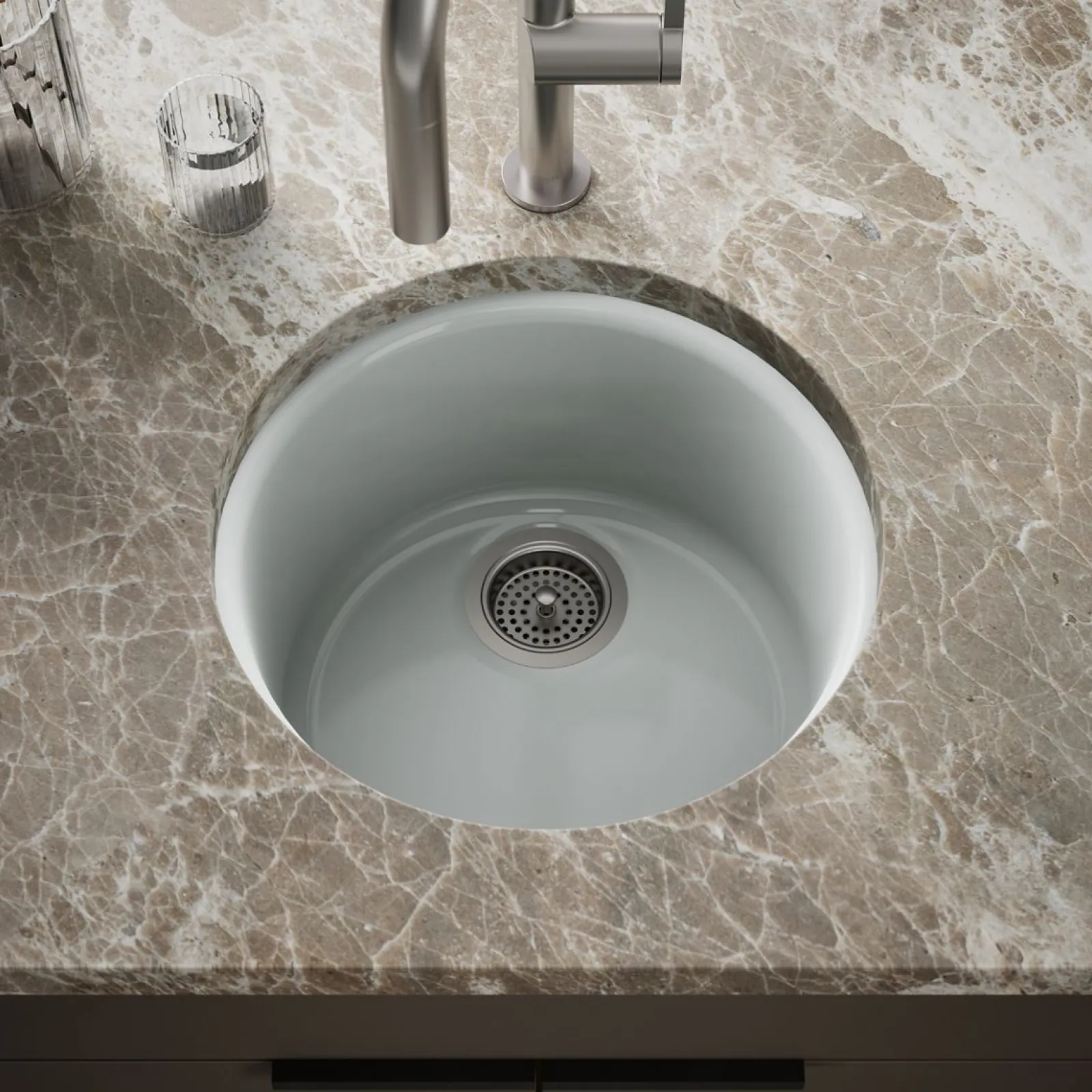 18-1/2" top-/undermount single-bowl bar sink^Kohler New