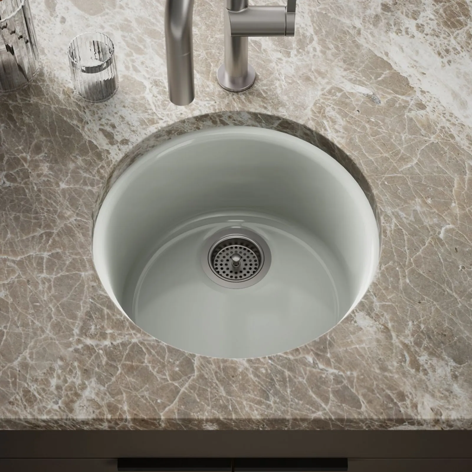 18-1/2" top-/undermount single-bowl bar sink^Kohler New