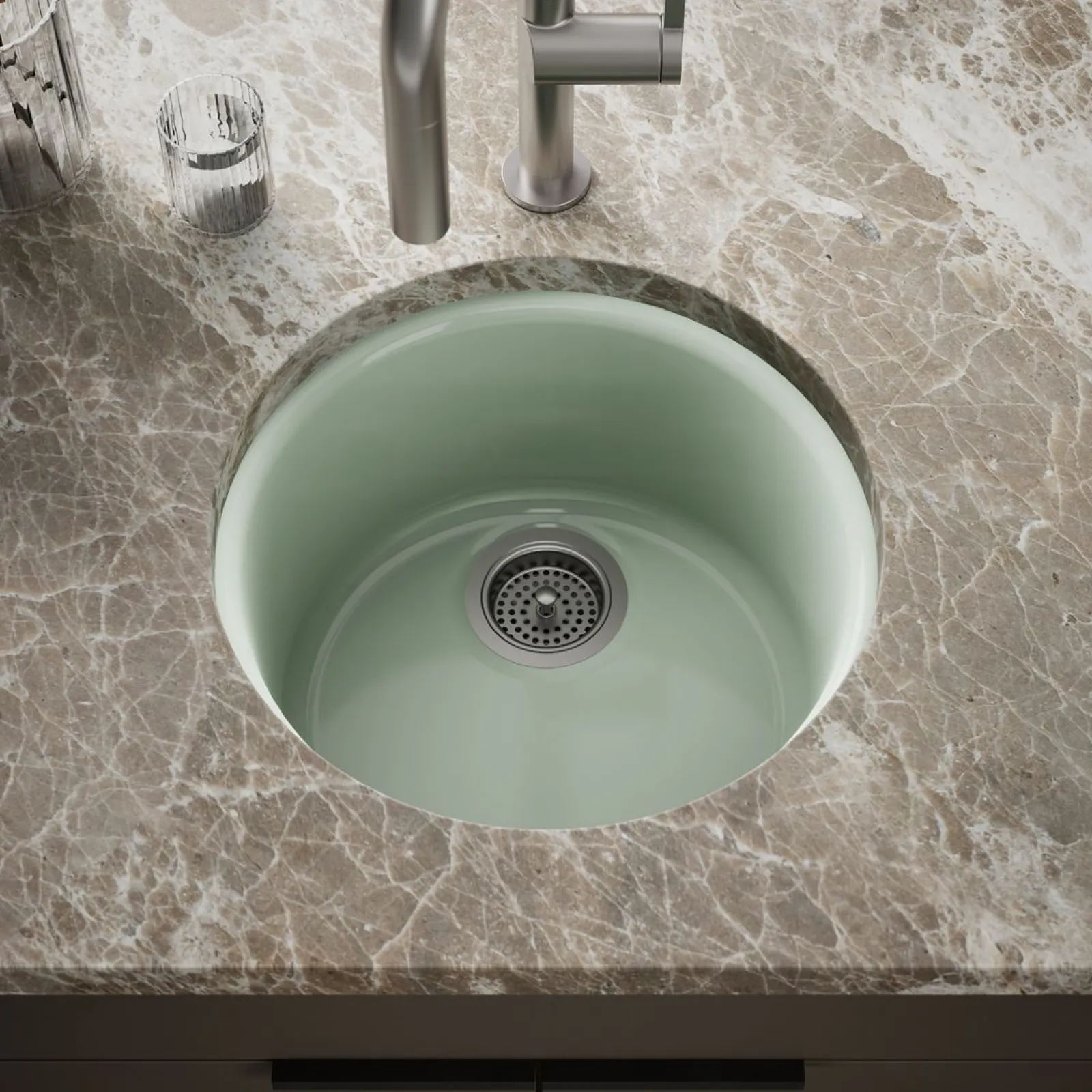 18-1/2" top-/undermount single-bowl bar sink^Kohler New