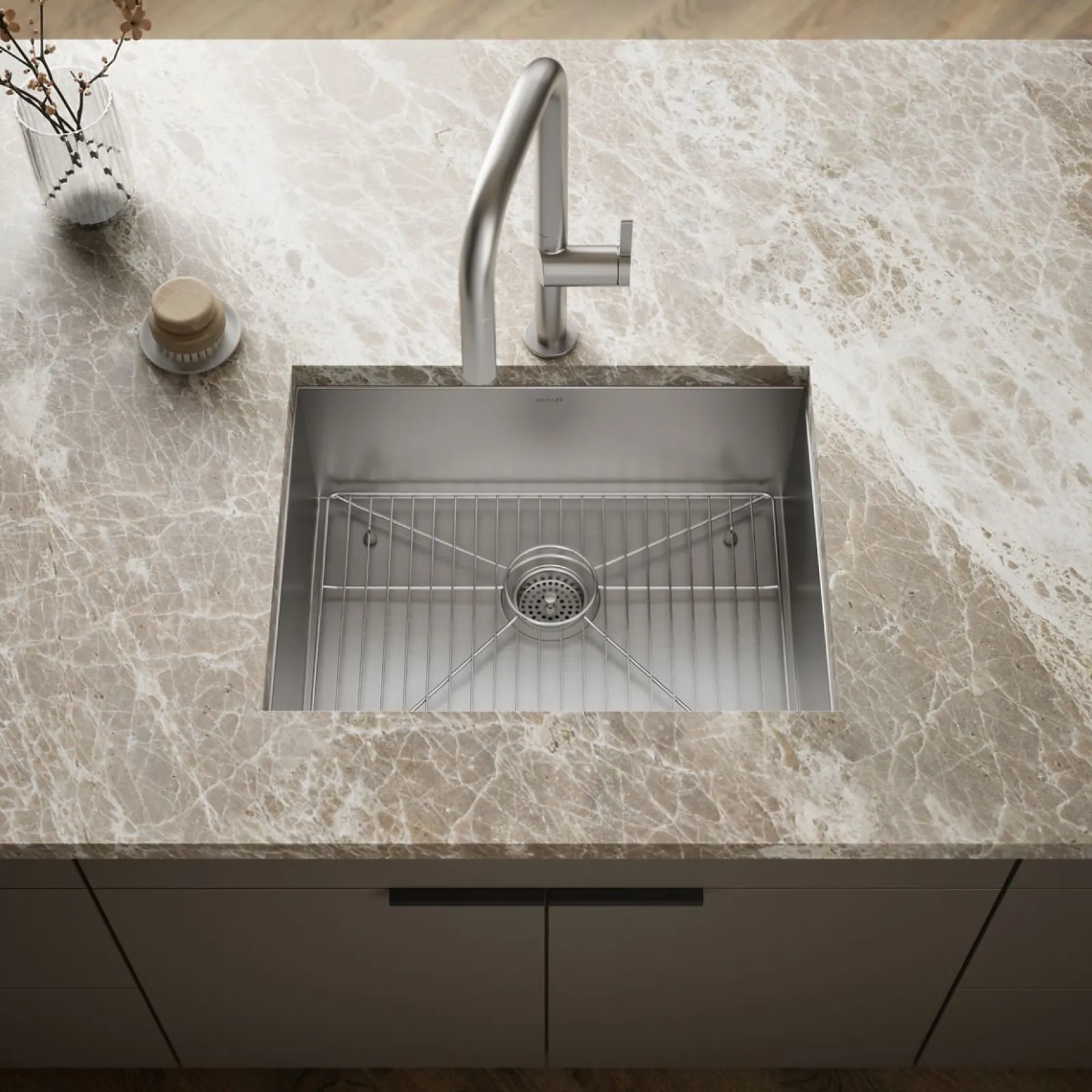 25" top-/undermount single-bowl kitchen sink^Kohler