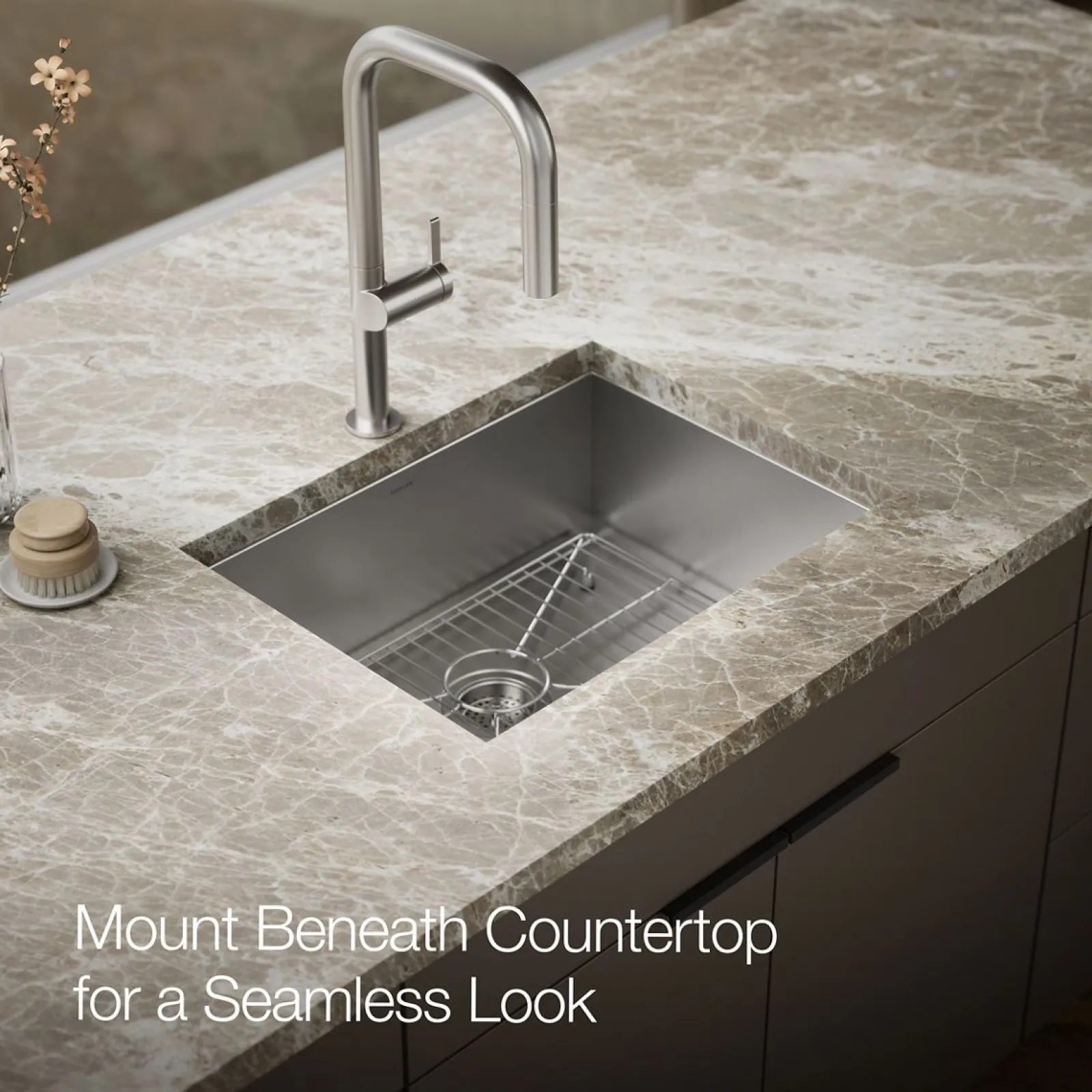 25" top-/undermount single-bowl kitchen sink^Kohler