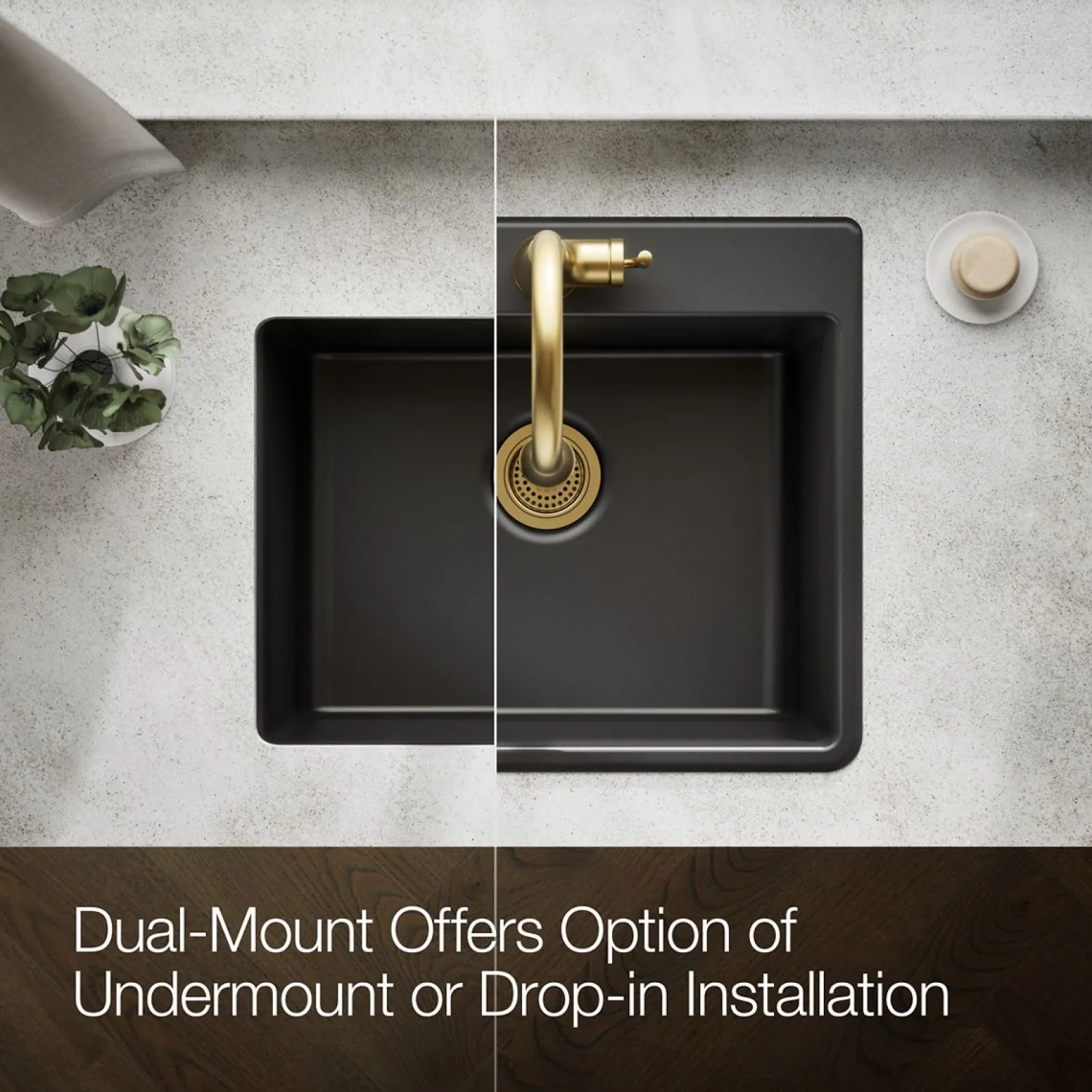 25" top-/undermount single-bowl kitchen sink^Kohler