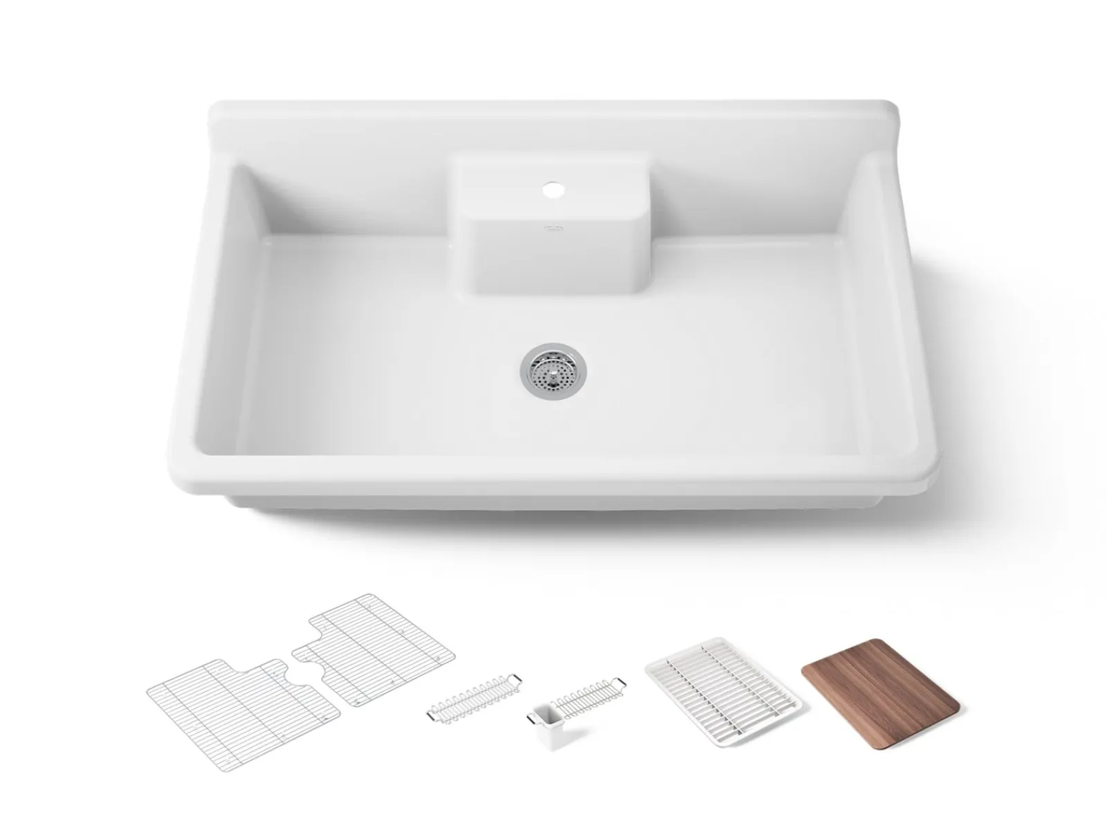 45" top-/wall-mount single-bowl workstation farmhouse kitchen sink^Kohler Discount