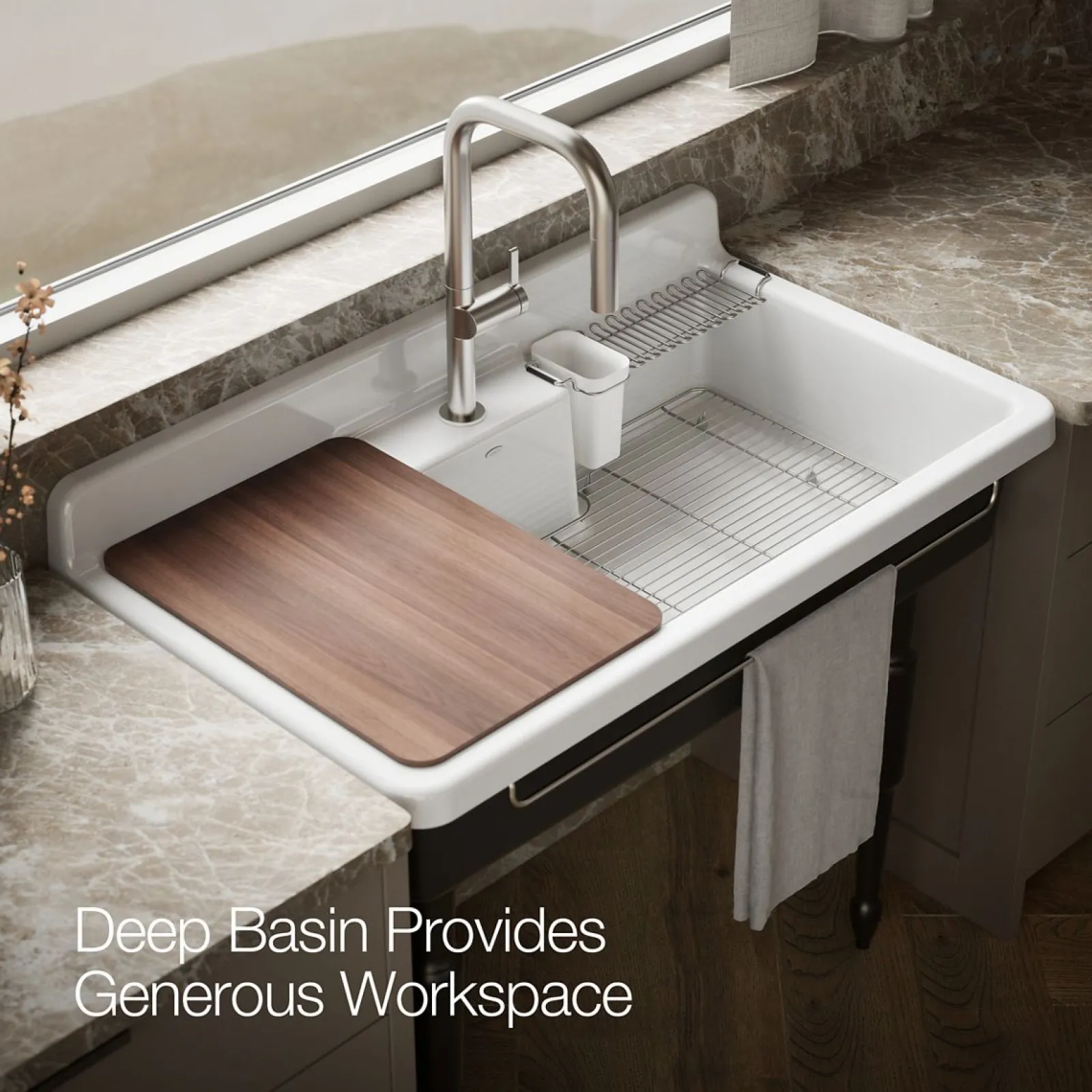 45" top-/wall-mount single-bowl workstation farmhouse kitchen sink^Kohler Discount