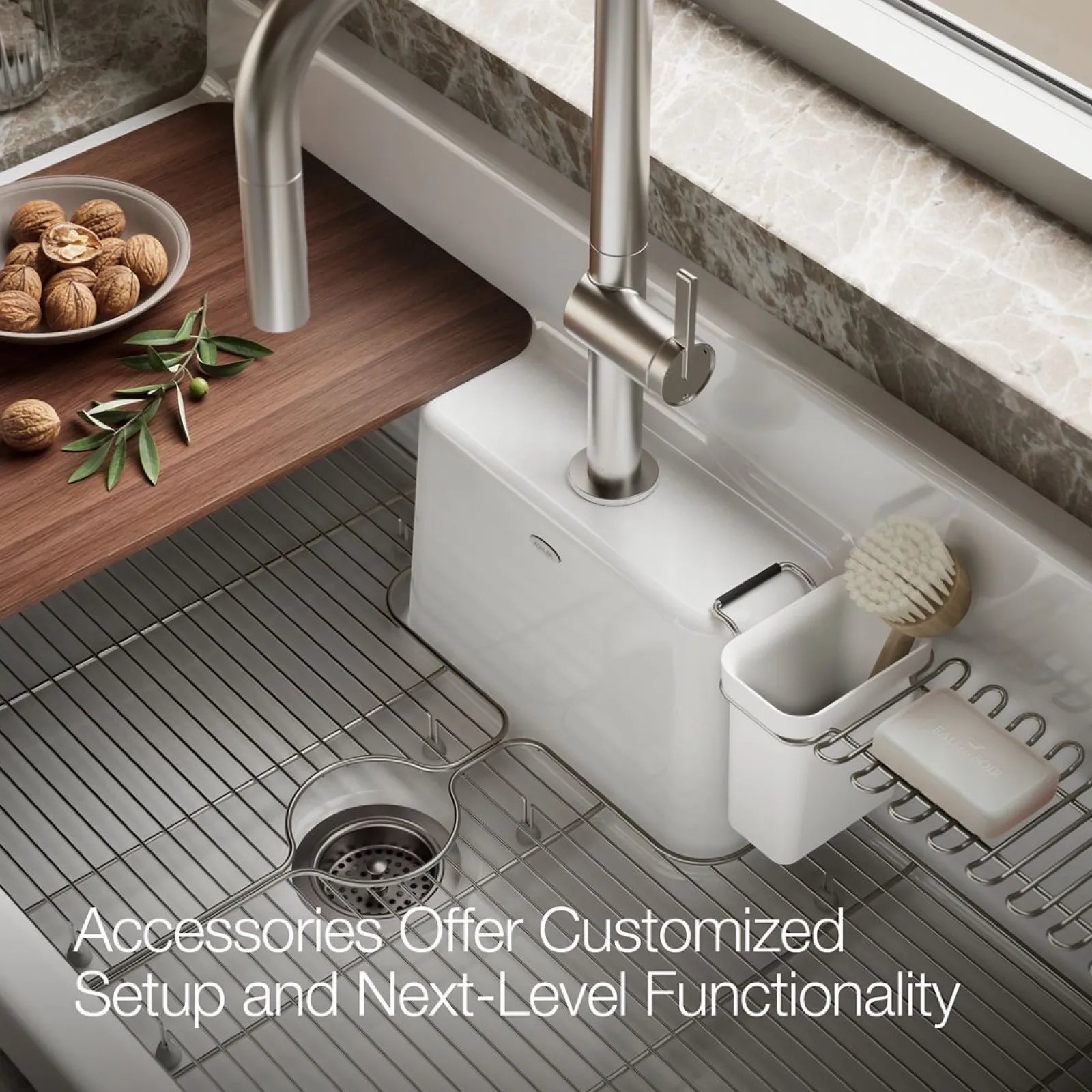 45" top-/wall-mount single-bowl workstation farmhouse kitchen sink^Kohler Discount