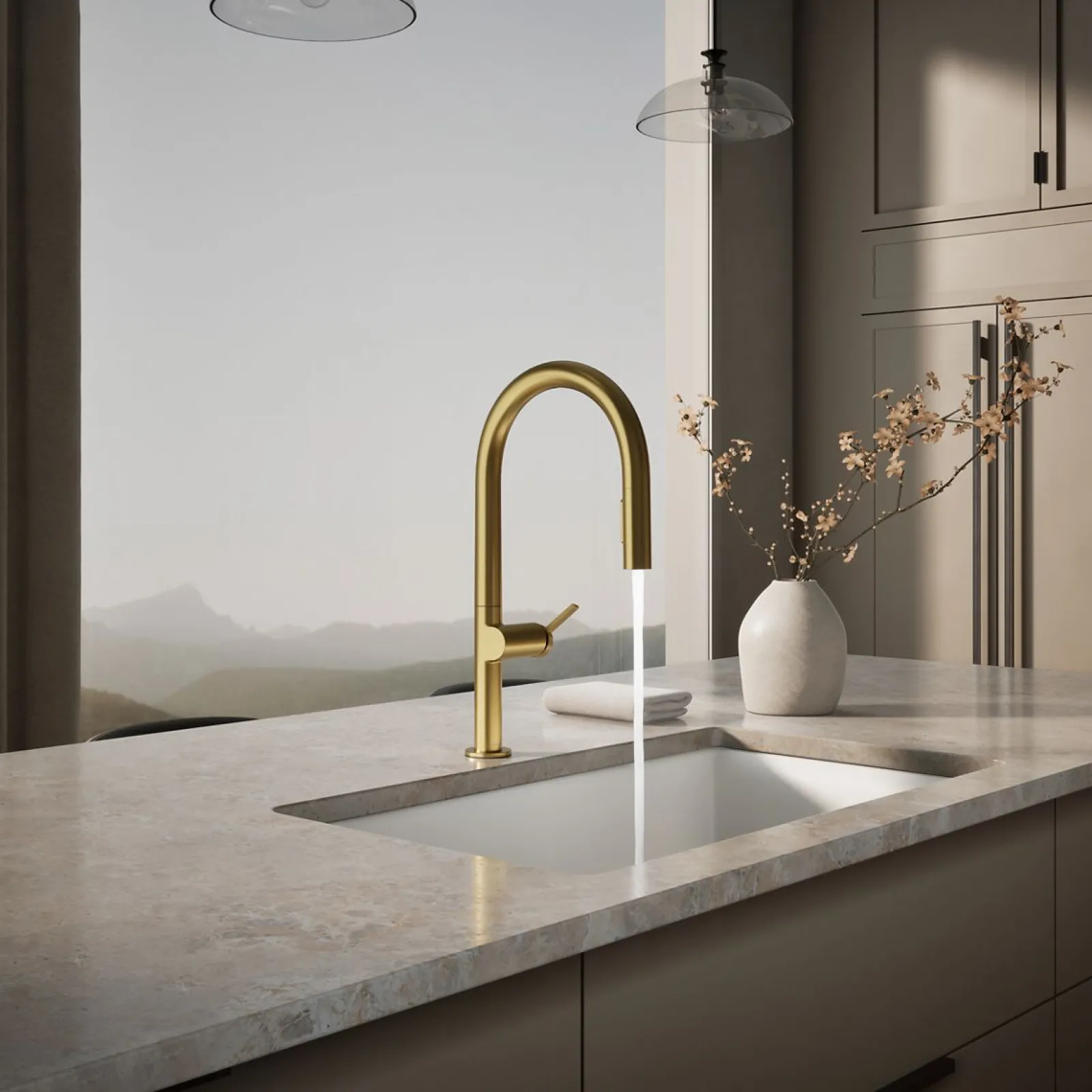 Touchless pull-down kitchen sink faucet with two-function sprayhead^Kohler New