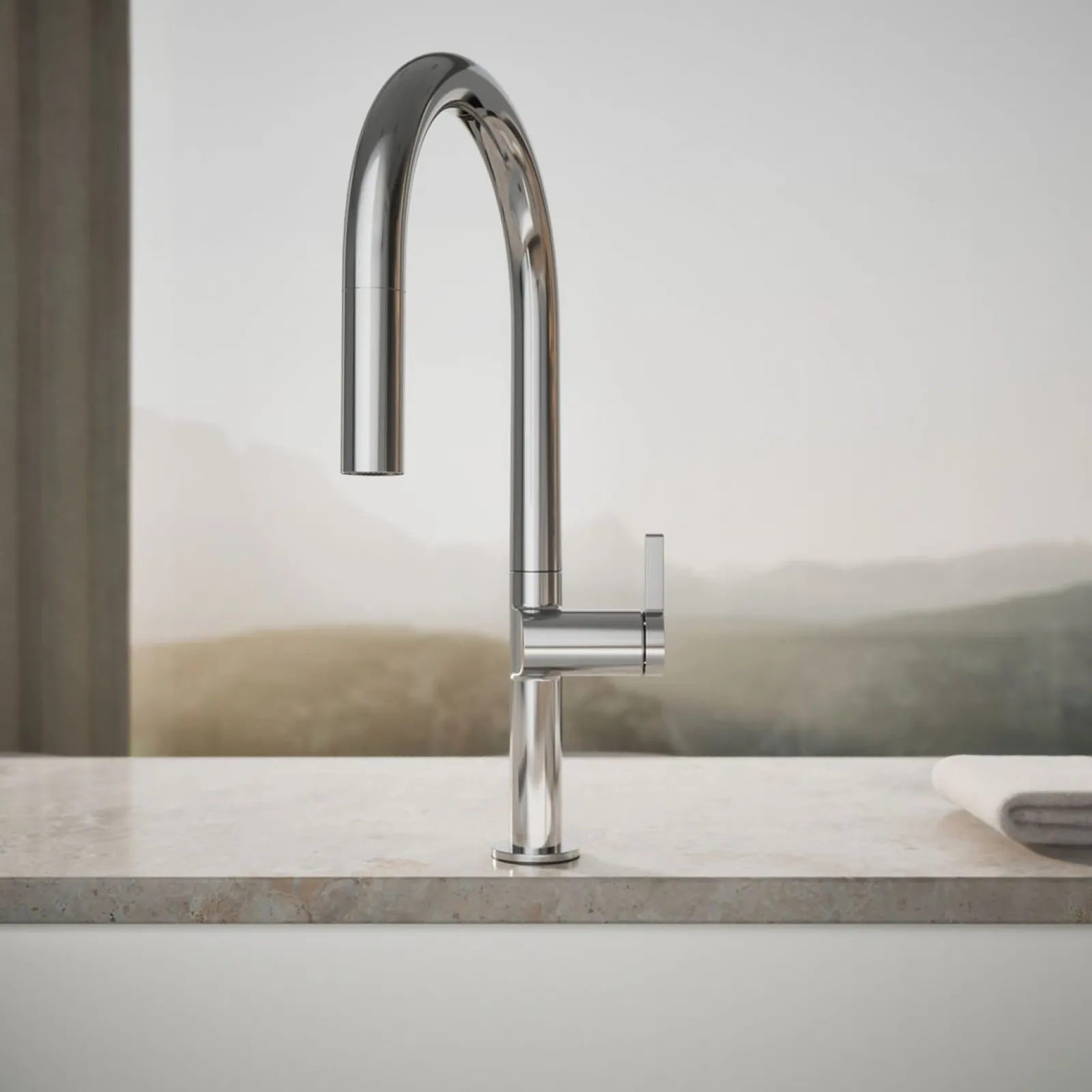Touchless pull-down kitchen sink faucet with two-function sprayhead^Kohler New