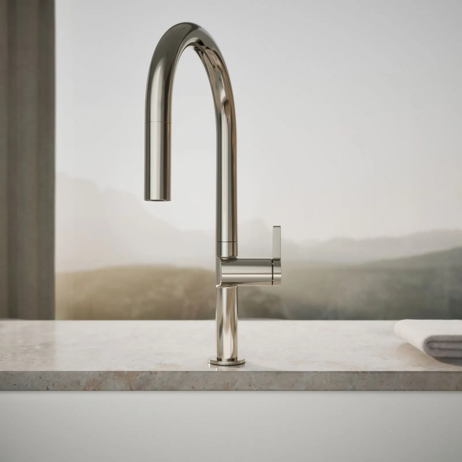 Touchless pull-down kitchen sink faucet with two-function sprayhead^Kohler New