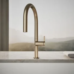 Touchless pull-down kitchen sink faucet with two-function sprayhead^Kohler New