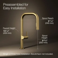 Touchless pull-down kitchen sink faucet with two-function sprayhead^Kohler Online