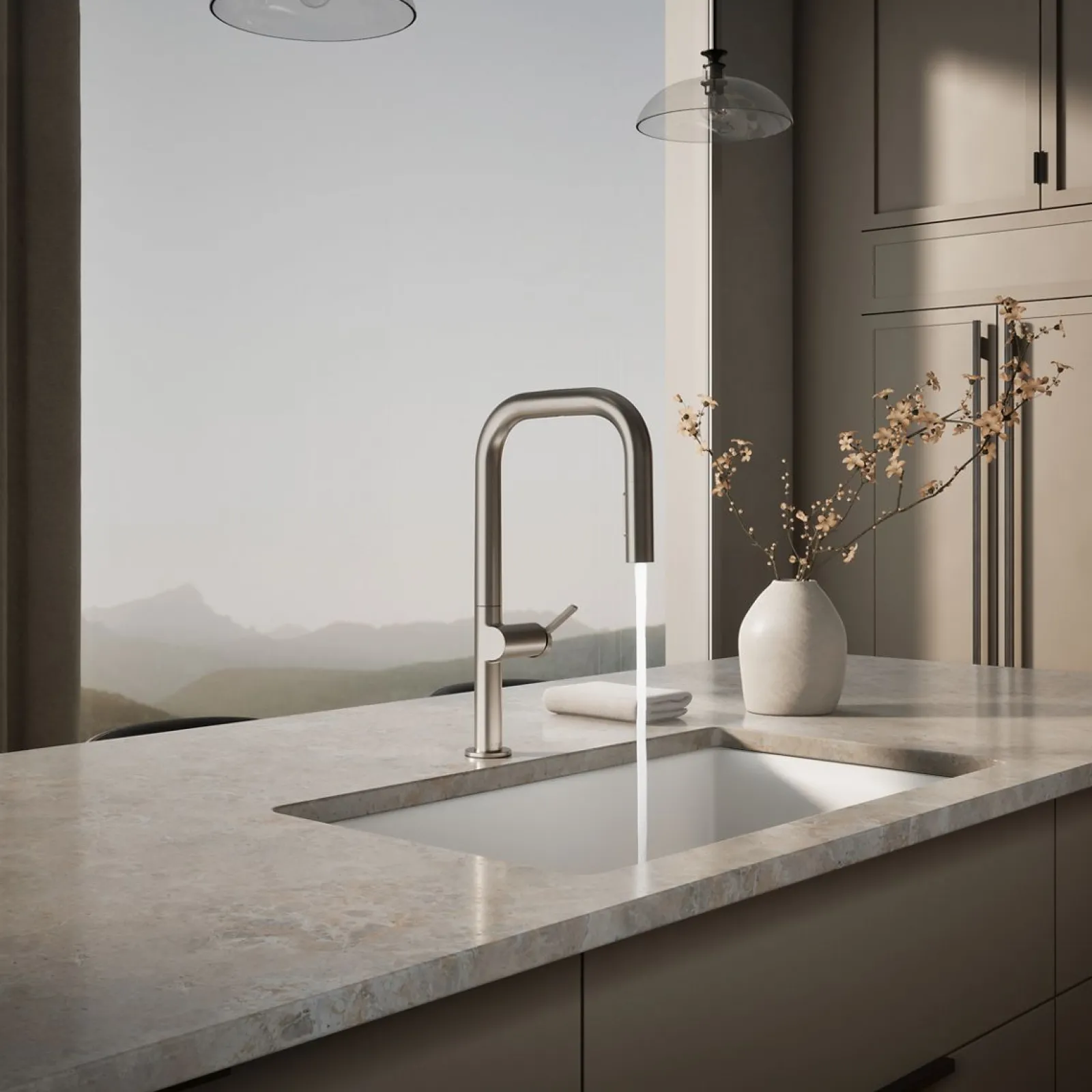 Touchless pull-down kitchen sink faucet with two-function sprayhead^Kohler Online