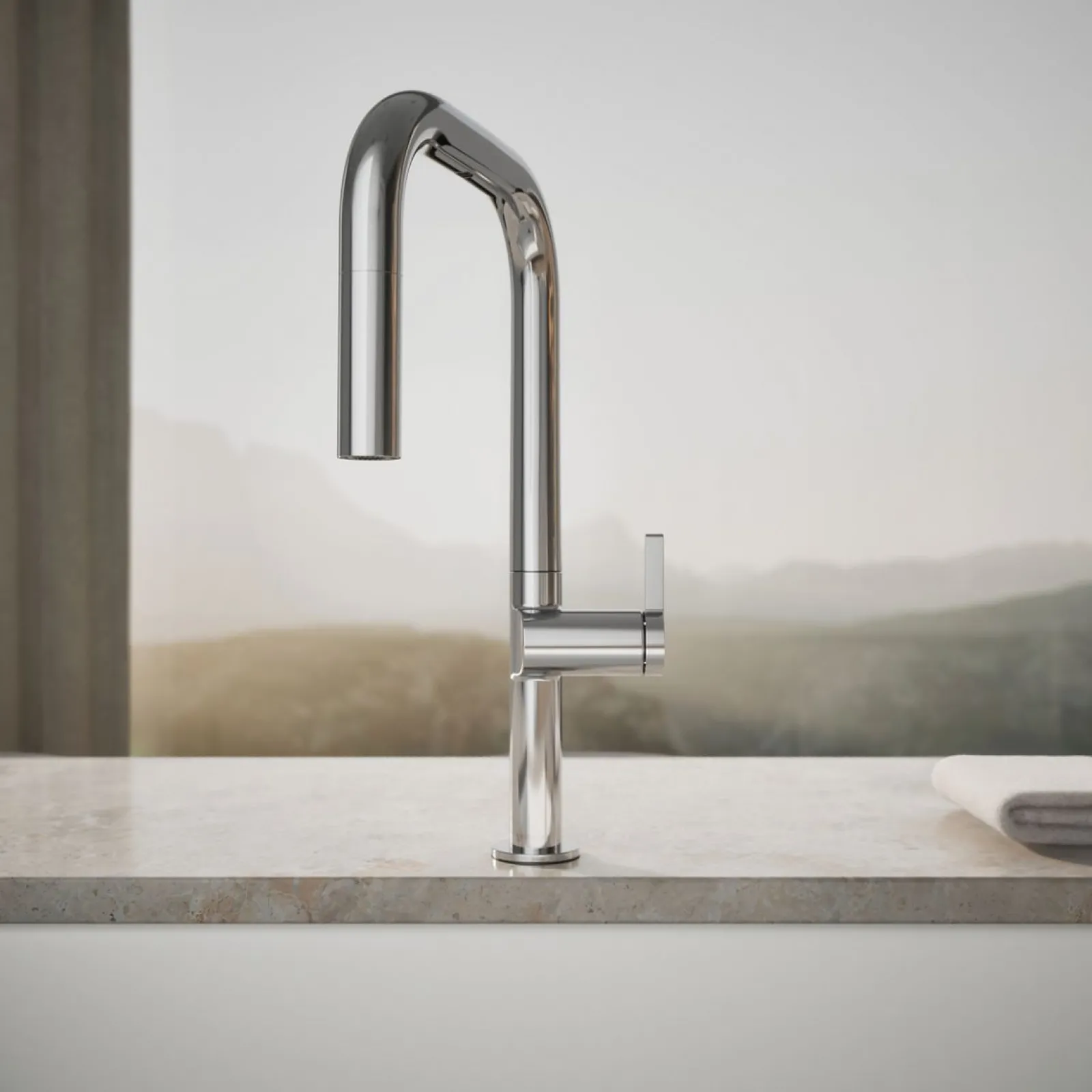 Touchless pull-down kitchen sink faucet with two-function sprayhead^Kohler Online