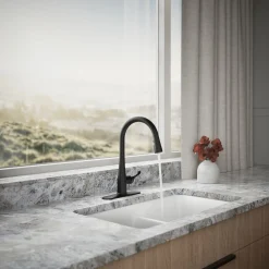 Touchless pull-down kitchen sink faucet with three-function sprayhead^Kohler Clearance