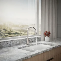 Touchless pull-down kitchen sink faucet with three-function sprayhead^Kohler Clearance
