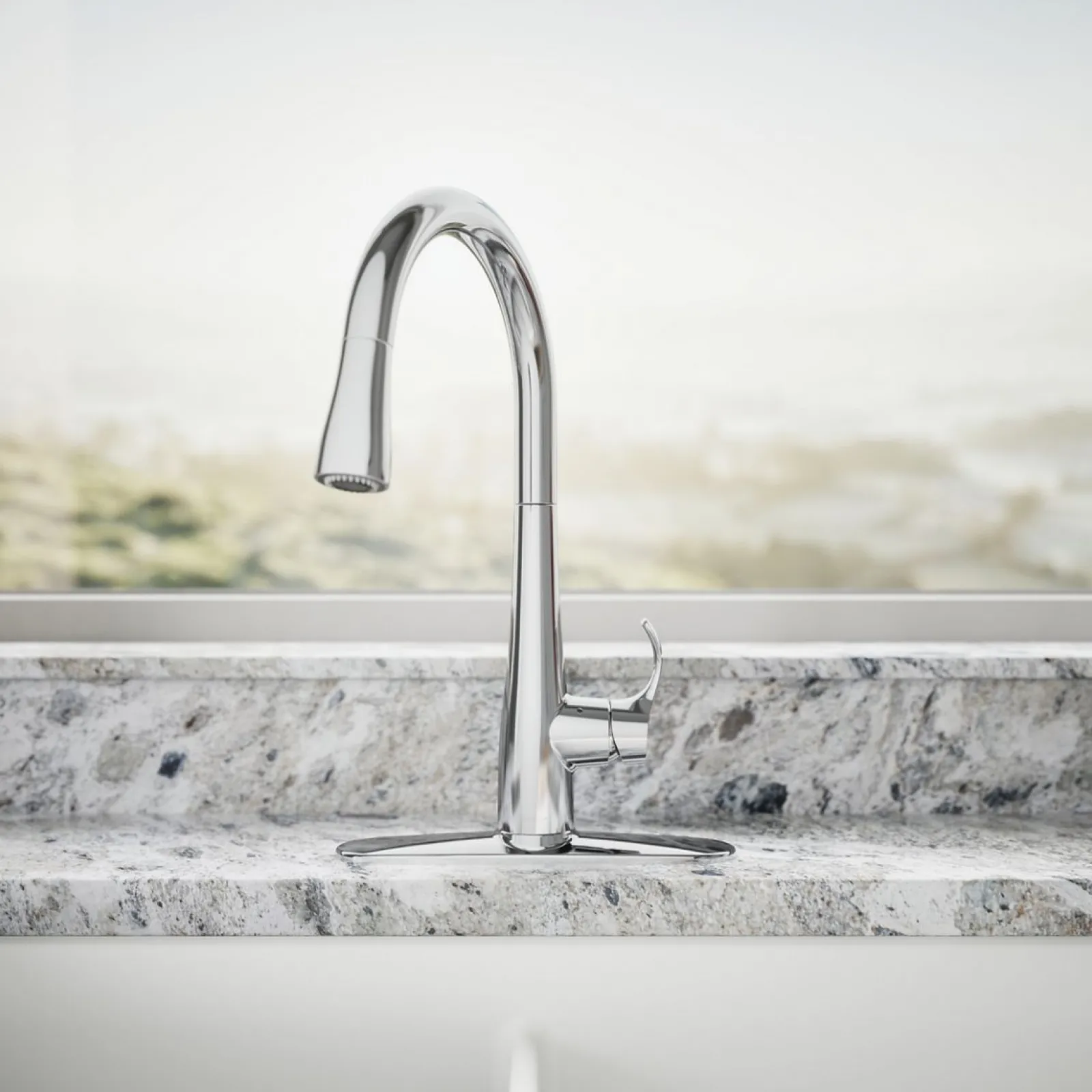 Touchless pull-down kitchen sink faucet with three-function sprayhead^Kohler Clearance