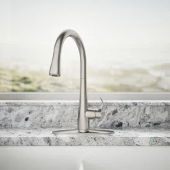 Touchless pull-down kitchen sink faucet with three-function sprayhead^Kohler Clearance
