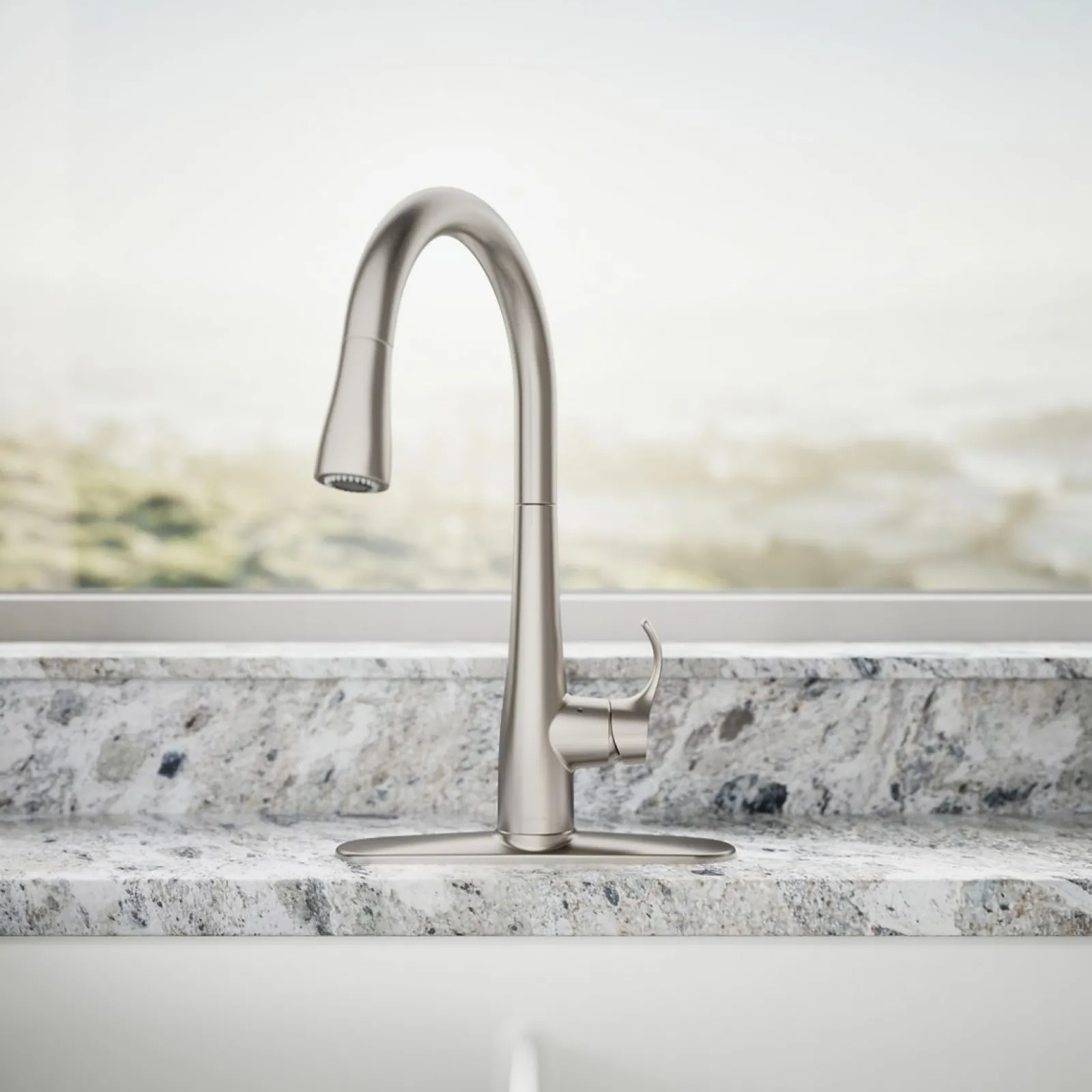 Touchless pull-down kitchen sink faucet with three-function sprayhead^Kohler Clearance