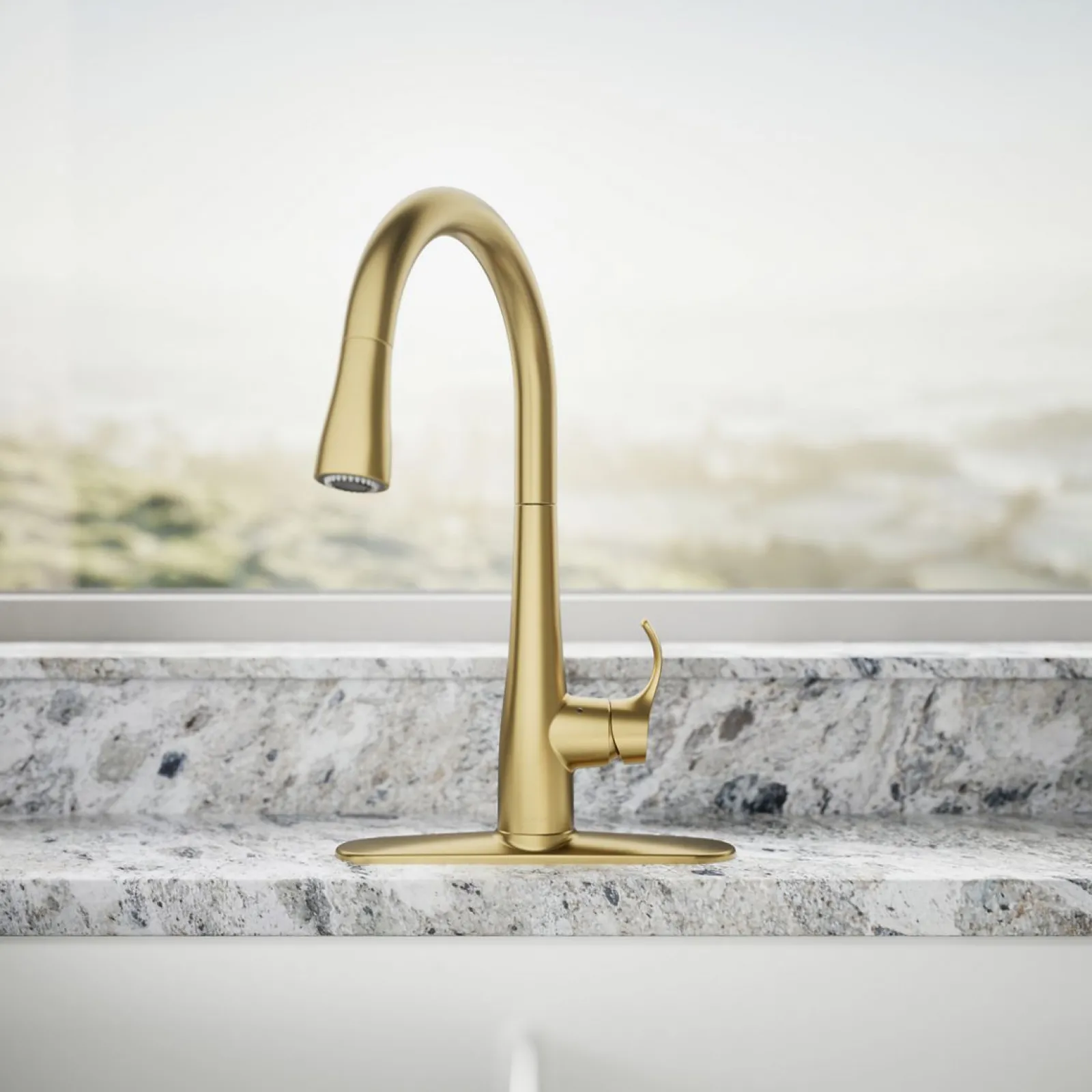 Touchless pull-down kitchen sink faucet with three-function sprayhead^Kohler Clearance