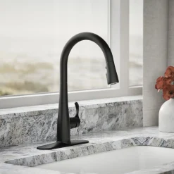Touchless pull-down kitchen sink faucet with three-function sprayhead^Kohler Clearance