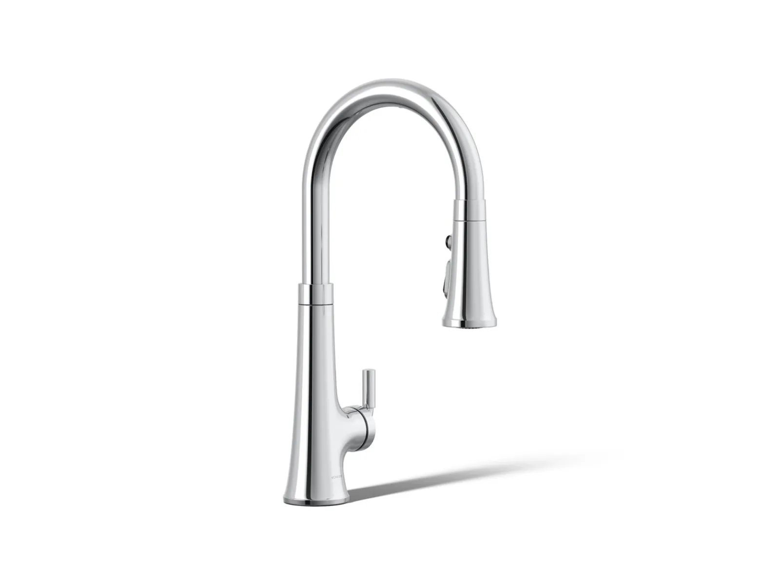 Touchless pull-down kitchen sink faucet with three-function sprayhead^Kohler