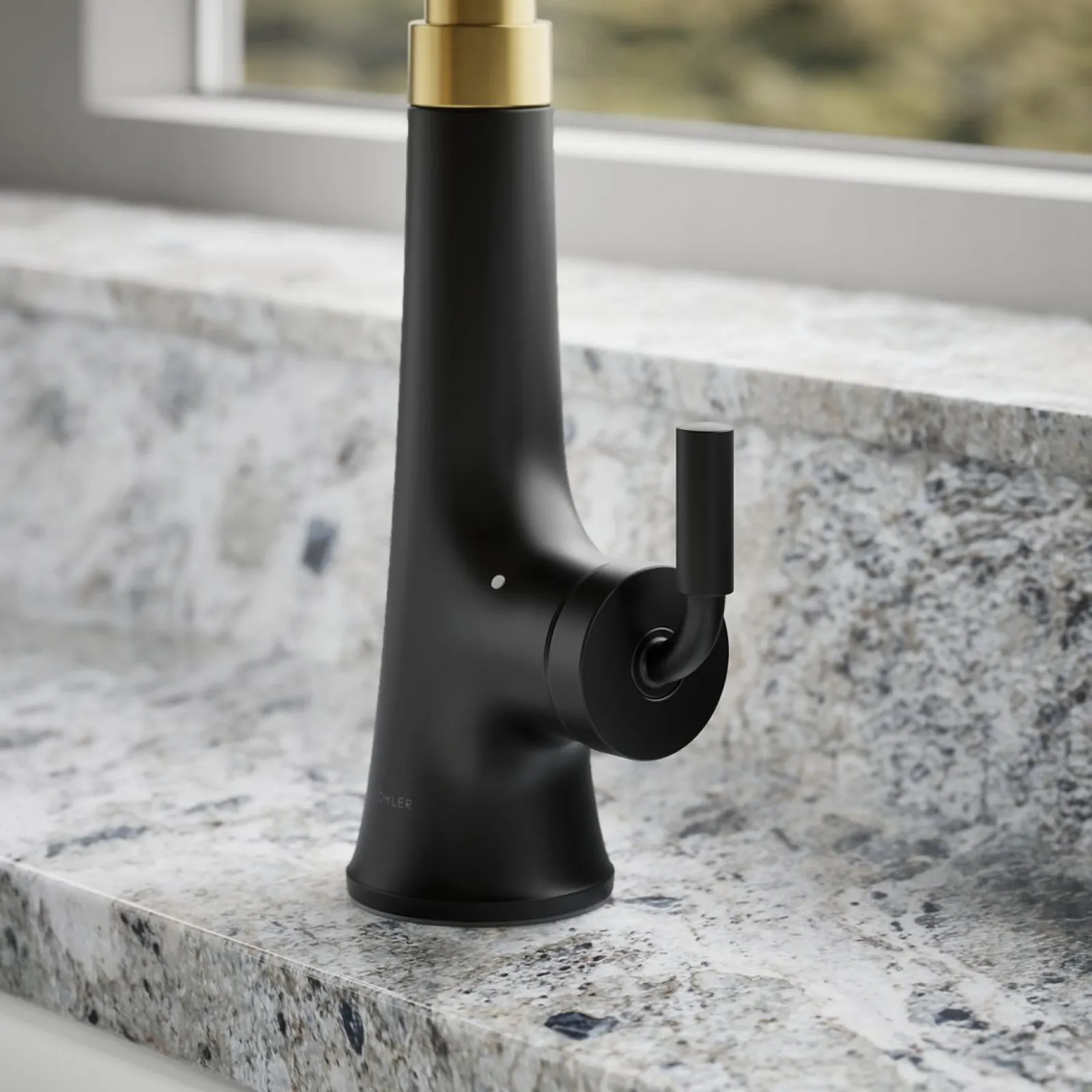 Touchless pull-down kitchen sink faucet with three-function sprayhead^Kohler