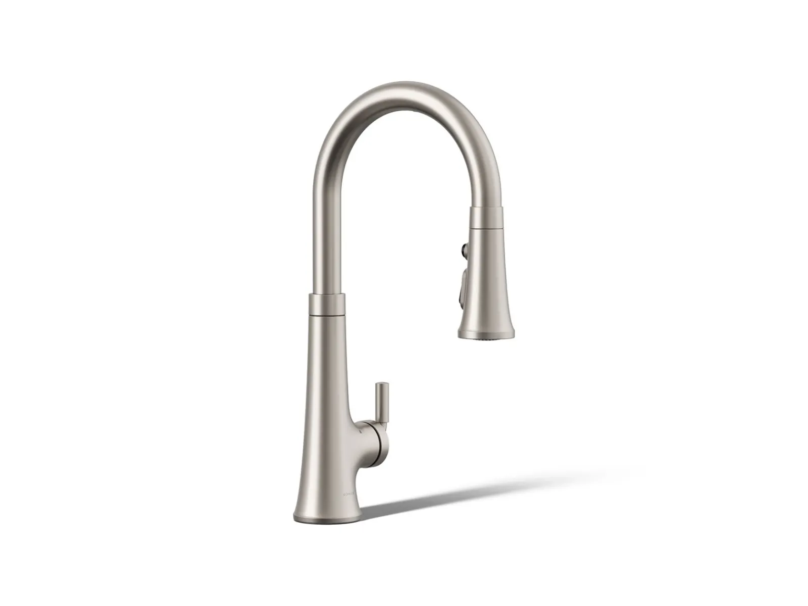 Touchless pull-down kitchen sink faucet with three-function sprayhead^Kohler
