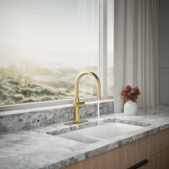 Touchless pull-down kitchen sink faucet with three-function sprayhead^Kohler Sale