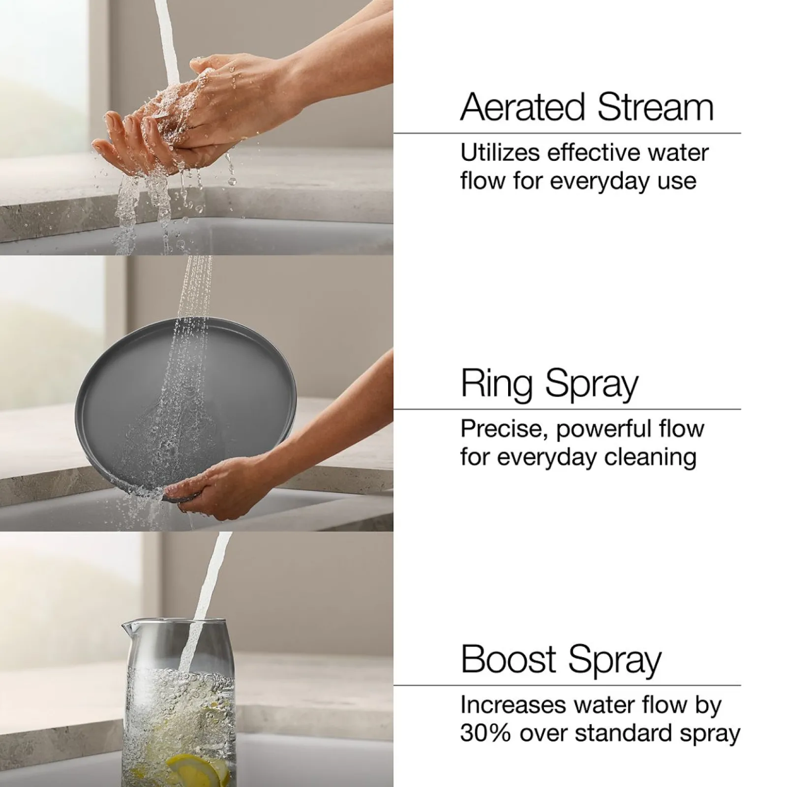 Touchless pull-down kitchen sink faucet with three-function sprayhead^Kohler Sale