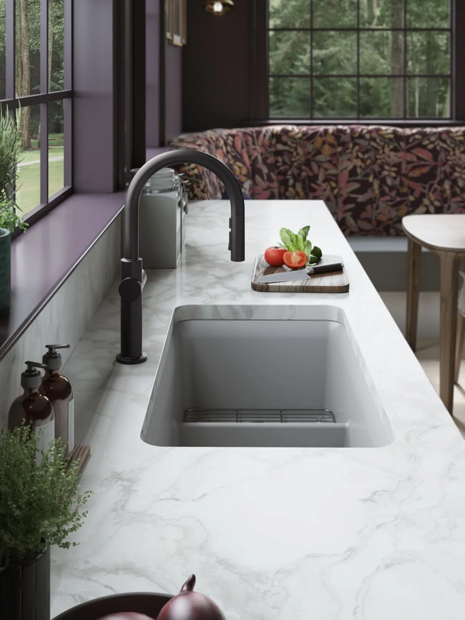 Touchless pull-down kitchen sink faucet with three-function sprayhead^Kohler Sale