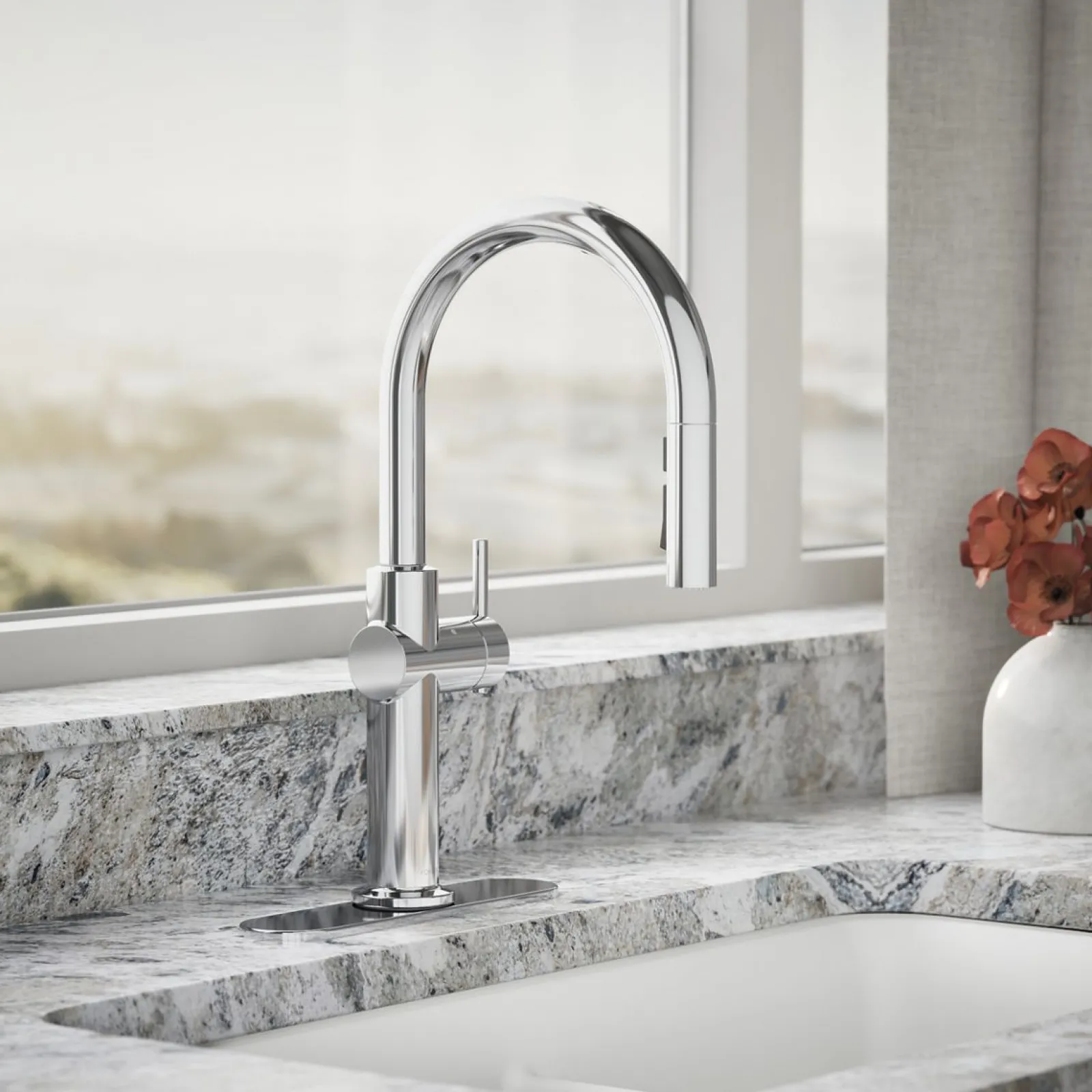 Touchless pull-down kitchen sink faucet with three-function sprayhead^Kohler Sale