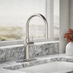 Touchless pull-down kitchen sink faucet with three-function sprayhead^Kohler Sale