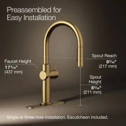 Touchless pull-down kitchen sink faucet with three-function sprayhead^Kohler Sale