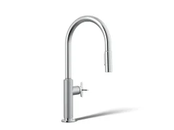 Touchless pull-down kitchen sink faucet with two-function sprayhead^Kohler Hot