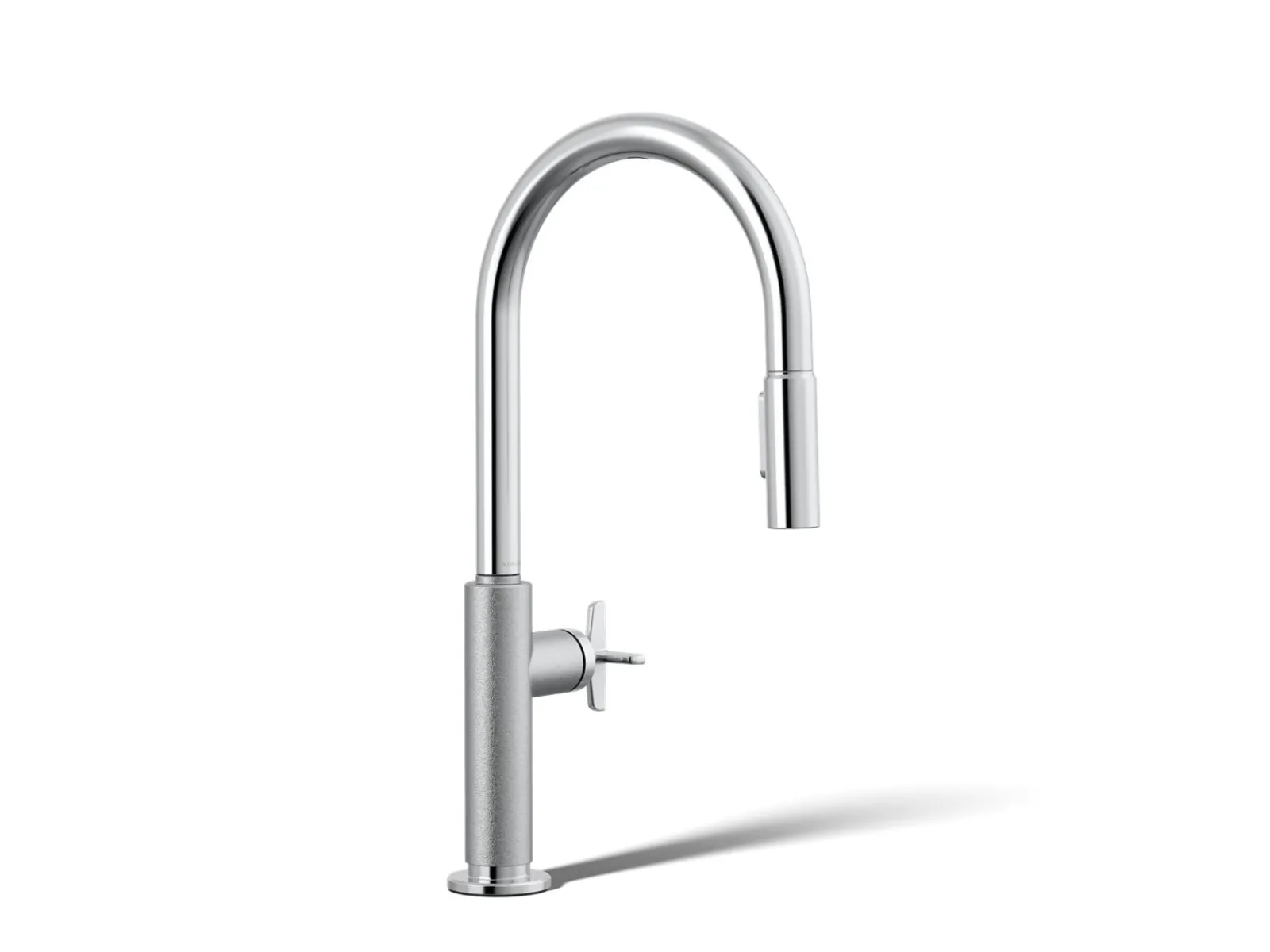 Touchless pull-down kitchen sink faucet with two-function sprayhead^Kohler Hot