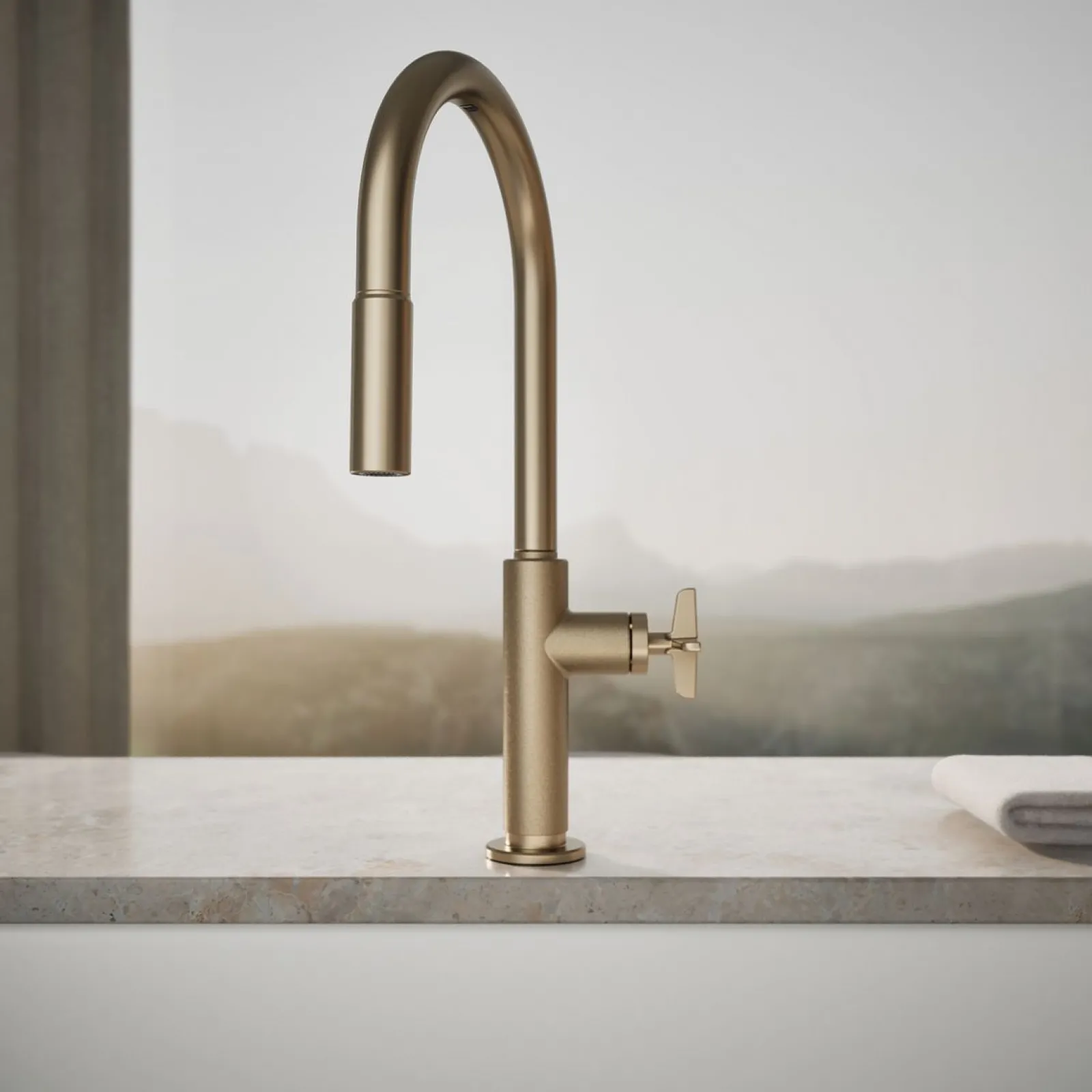 Touchless pull-down kitchen sink faucet with two-function sprayhead^Kohler Hot