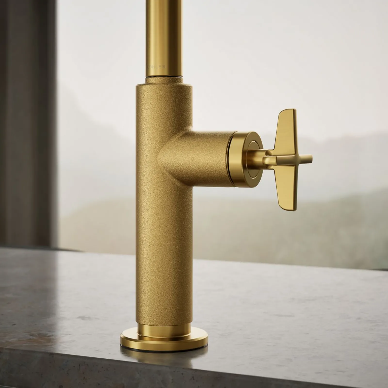 Touchless pull-down kitchen sink faucet with two-function sprayhead^Kohler Hot