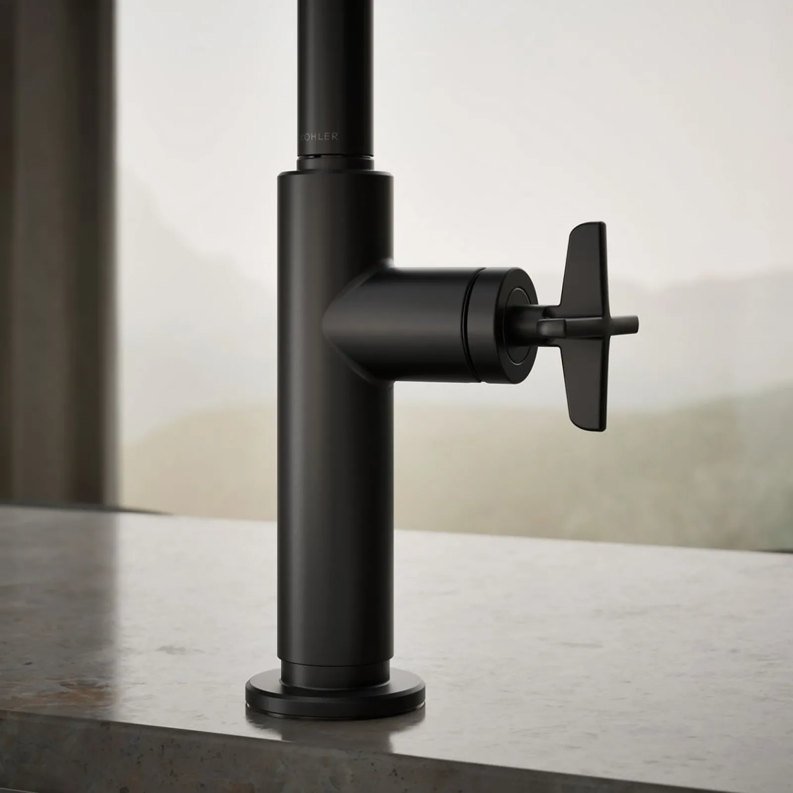 Touchless pull-down kitchen sink faucet with two-function sprayhead^Kohler Hot