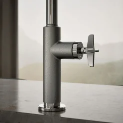 Touchless pull-down kitchen sink faucet with two-function sprayhead^Kohler Hot