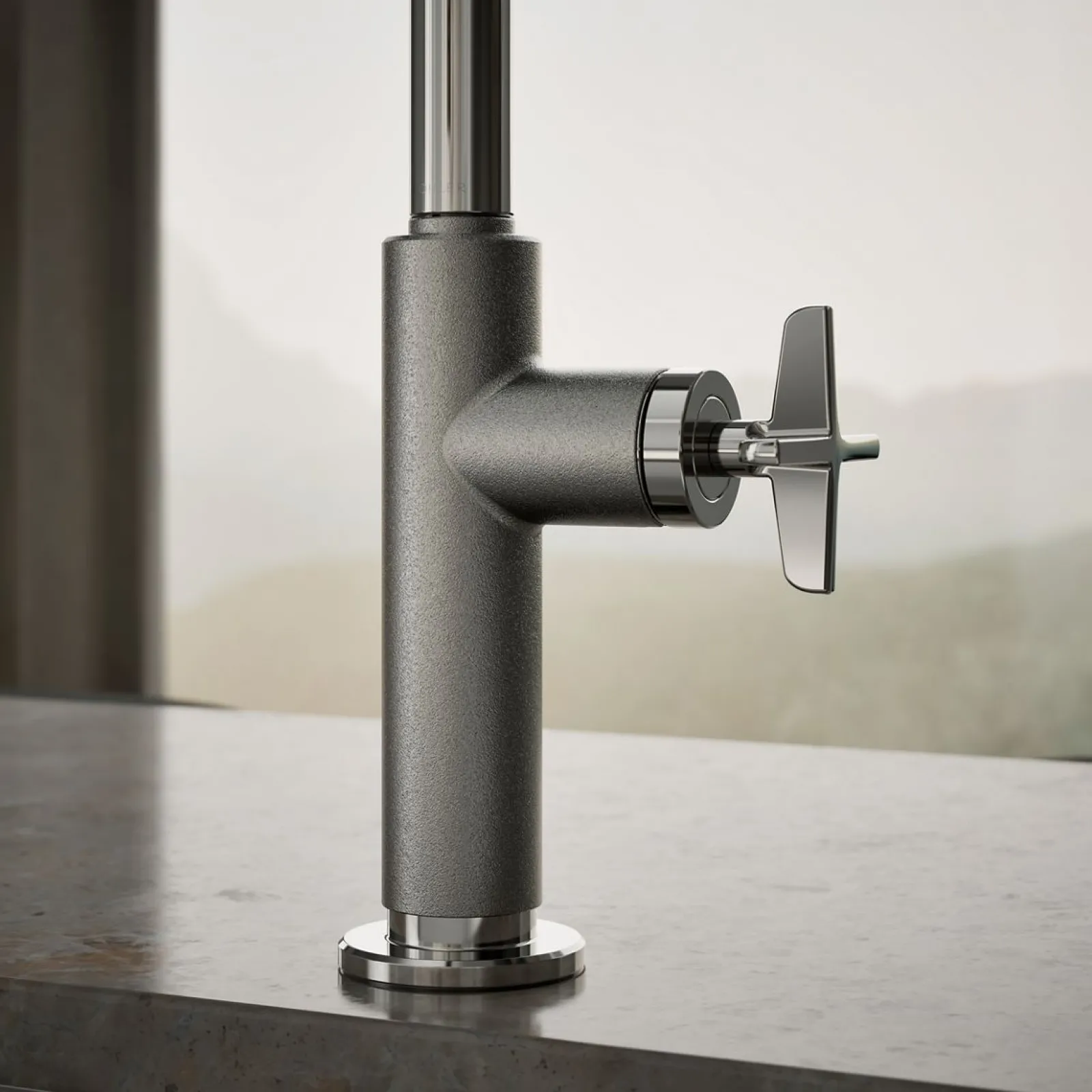 Touchless pull-down kitchen sink faucet with two-function sprayhead^Kohler Hot