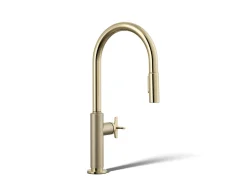 Touchless pull-down kitchen sink faucet with two-function sprayhead^Kohler Hot