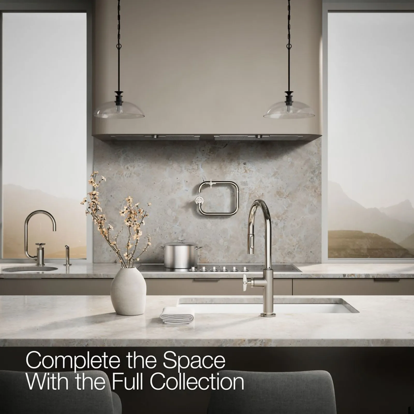 Touchless pull-down kitchen sink faucet with two-function sprayhead^Kohler Hot