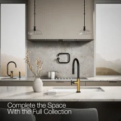 Touchless pull-down kitchen sink faucet with two-function sprayhead^Kohler Hot
