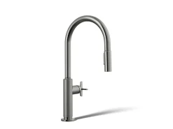 Touchless pull-down kitchen sink faucet with two-function sprayhead^Kohler Hot