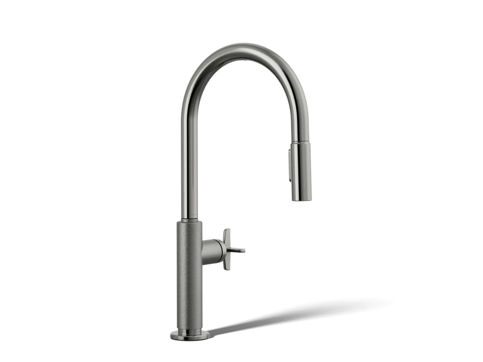 Touchless pull-down kitchen sink faucet with two-function sprayhead^Kohler Hot