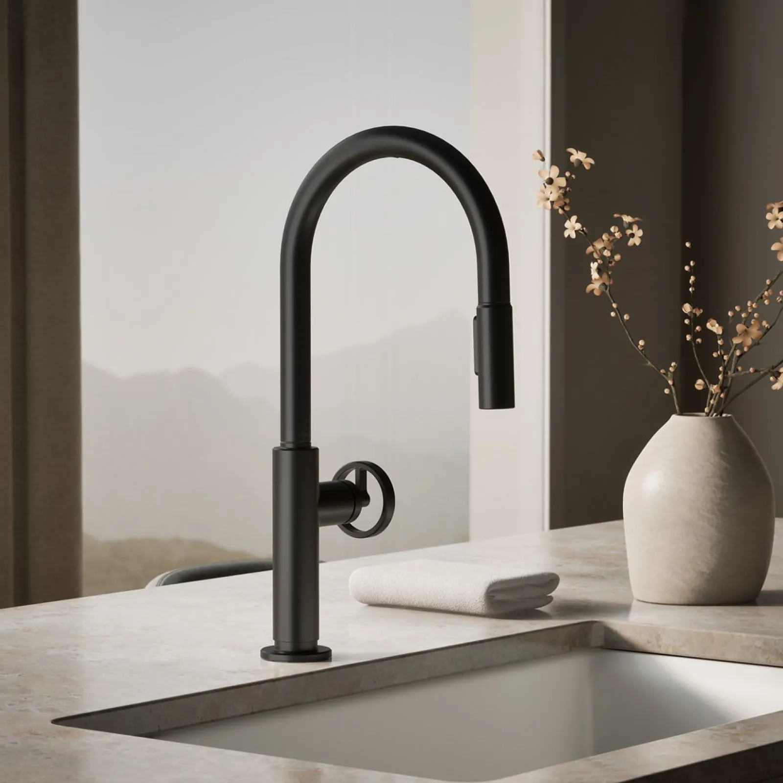 Touchless pull-down kitchen sink faucet with two-function sprayhead^Kohler Online