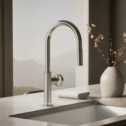 Touchless pull-down kitchen sink faucet with two-function sprayhead^Kohler Online
