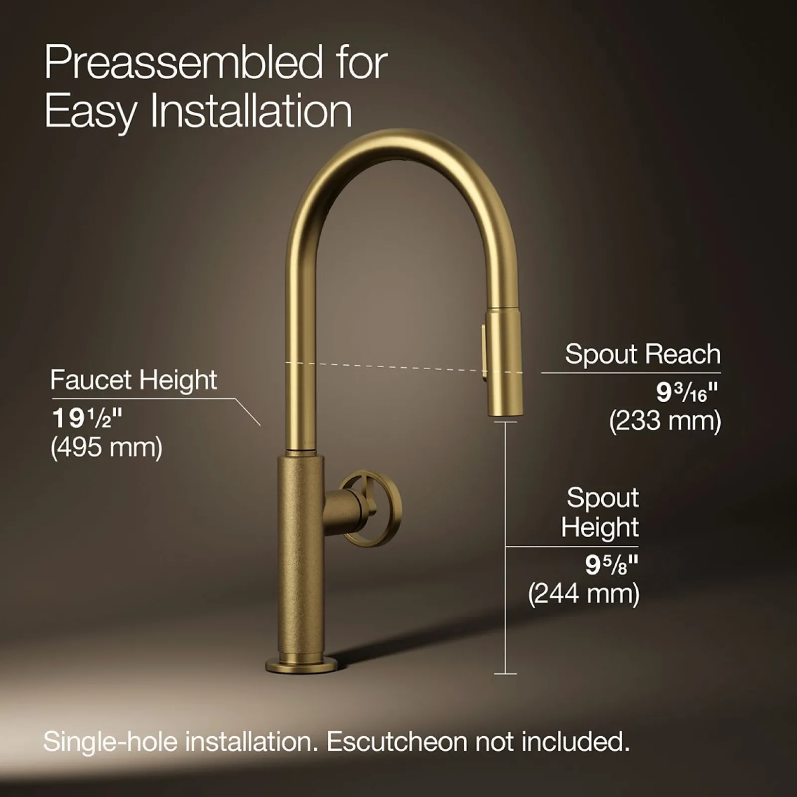 Touchless pull-down kitchen sink faucet with two-function sprayhead^Kohler Online
